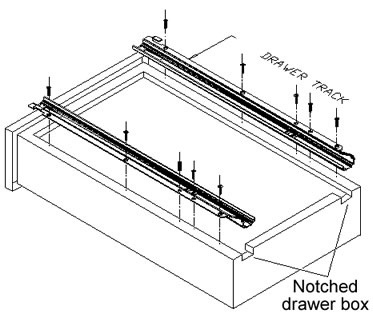 24 undermount drawer slides, 100 lb. with 50mm bracket  